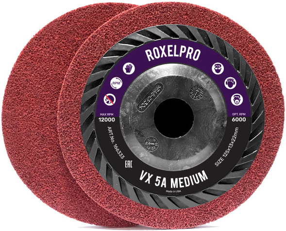 Нетканый прессованный круг ROXPRO VX 115x13x22мм, Triммable, 5A, Medium RoxelPro