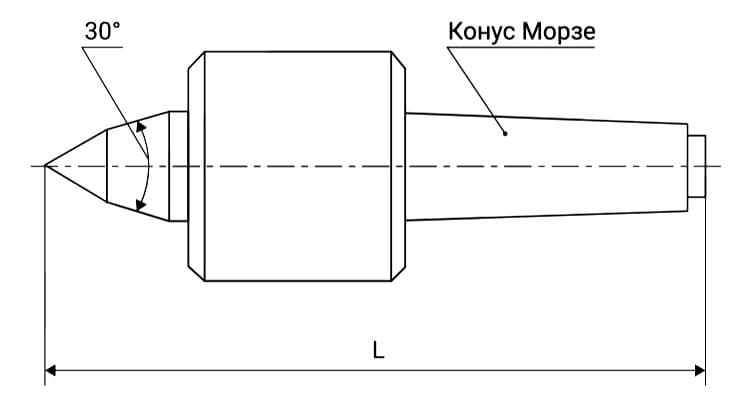 Изображение товара Центр вращающийся КМ6 У А-2-6-У ЧПУ ГОСТ 8742-75 2