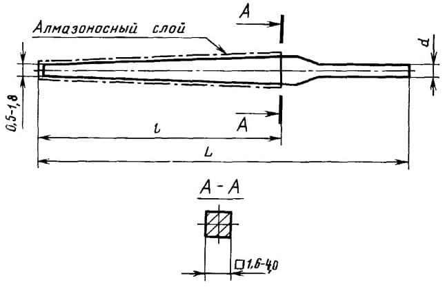 Изображение товара Надфиль алмазный квадратный 160 мм АНКВ-160 АС 6 100/80 2