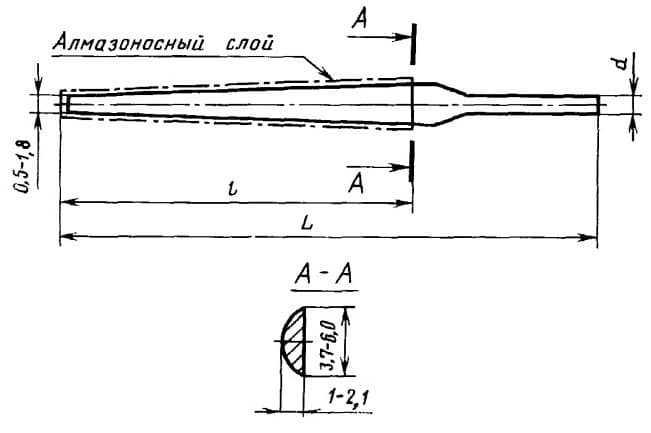 Изображение товара Надфиль алмазный полукруглый 160 мм АНПК-160 АС6 80/63 2