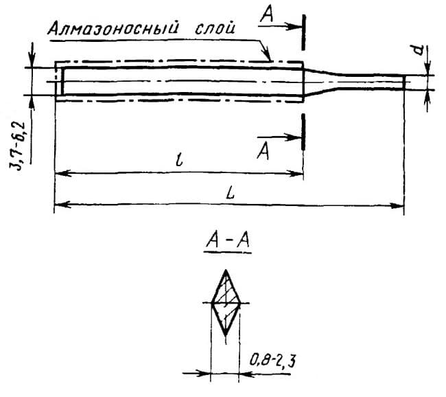 Изображение товара Надфиль алмазный ромбический 160 мм АНР-160 2