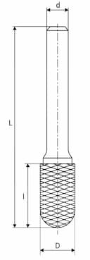 Изображение товара Борфреза сфероцилиндрическая ф16.0х25.0х 8х 70 ВК8 C16 25X08 ИНСТУЛС 2