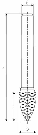 Изображение товара Борфреза гиперболическая с точ торц ф14.0х25.0х 6х 70 ВК8 G14 25X06 ИНСТУЛС 2