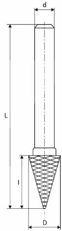 Изображение товара Борфреза коническая ф 9.5х16.0х 6х 63 ВК8 M09.5 16X06 ИНСТУЛС 2