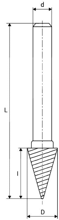 Изображение товара Борфреза коническая ф 8.0х25.0х 6х 58 Р6М5 M08 25Х06 2