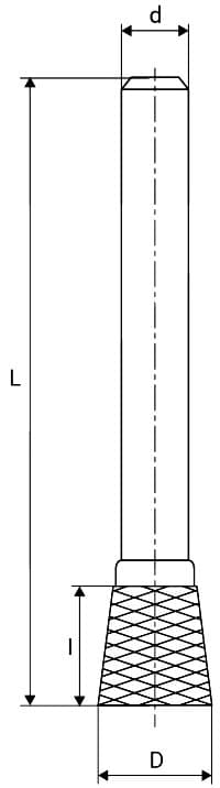 Изображение товара Борфреза коническая в форме обратного конуса ф12.0х13.0х 6х 58 ВК8 N12 13X06 ИНСТУЛС 2