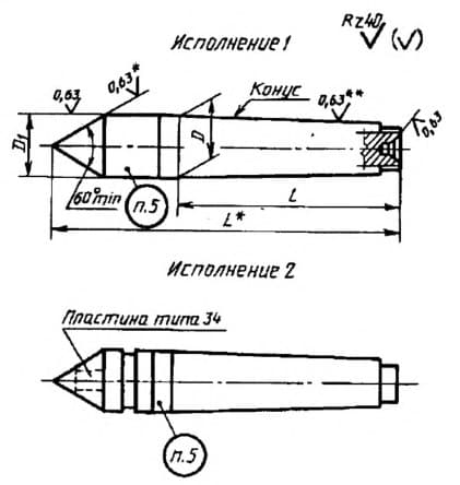 Изображение товара Центр упорный КМ6 7032-0048 ВК8 ГОСТ 13214-79 2