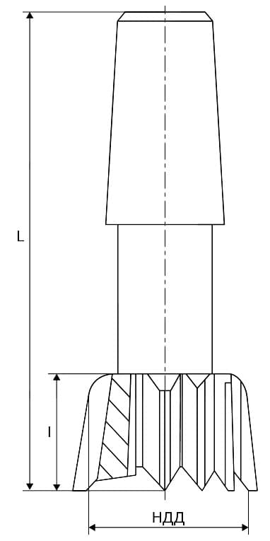 Изображение товара Долбяк хвостовой НДД 32мм m 1.5875 Z 20 30° Р18 61709-145 2