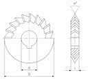 Изображение товара Фреза угловая 2-х 103х30х22х 60° Z=26 Р18 симметричная 2