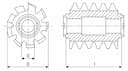 Изображение товара Фреза червячная m 3.0 В Р6М5К5 20° 90х80х32 Z=10 2