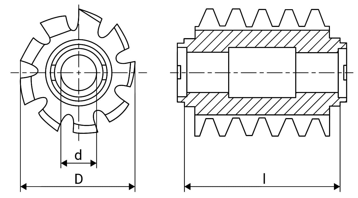 Изображение товара Фреза червячная m 6.5 А Р6М5 20° 125х112х40 Z=9 2