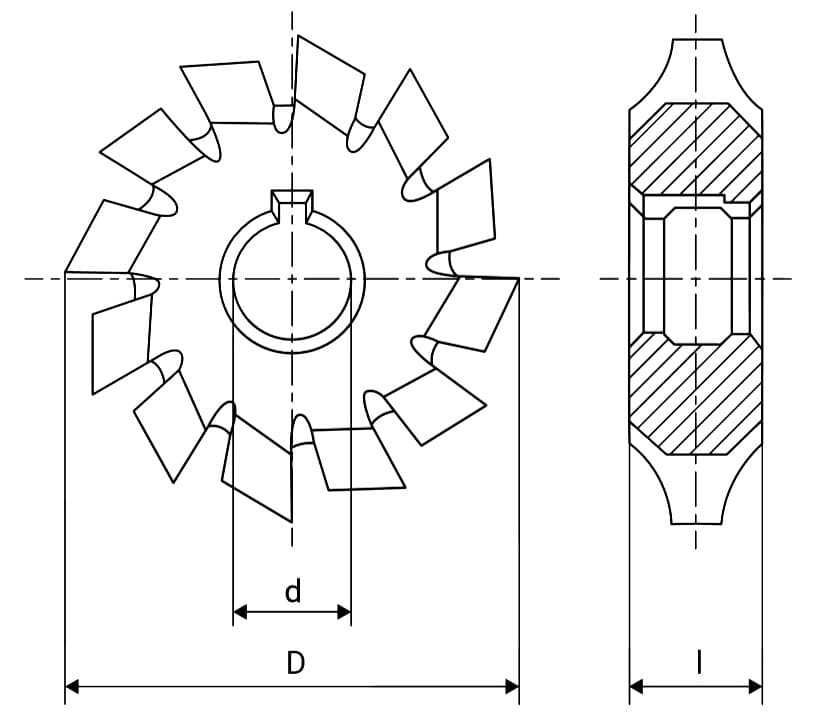 Изображение товара Фреза дисковая зуборезная m 9.00 №4 125х28.0х32 20° Z=10 Р6М5 035-2500-0024 ОСТ2 И-41-14-87 2