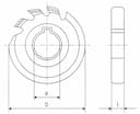 Изображение товара Фреза дисковая пазовая затылованная 100х10х32 Z=14 Р6М5 2250-0062 ГОСТ 8543-71 2