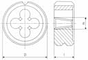 Изображение товара Плашка коническая трубная R 3/8 (45х18) 9ХС 2684-0013 ГОСТ 6228-80 ИНСТУЛС 2