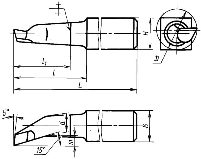 Изображение товара Резец расточной гл исп.1 12х12х100 l=15 тип 1 Р18 2