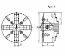 Изображение товара Патрон токарный d 315 4-х кулачковый 7103-0012 2
