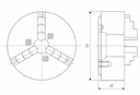 Изображение товара Патрон токарный d 200 3-х кулачковый 7100-0033 с к-том кулачков 7100-0033.004/008 ГОСТ 2675-80 2