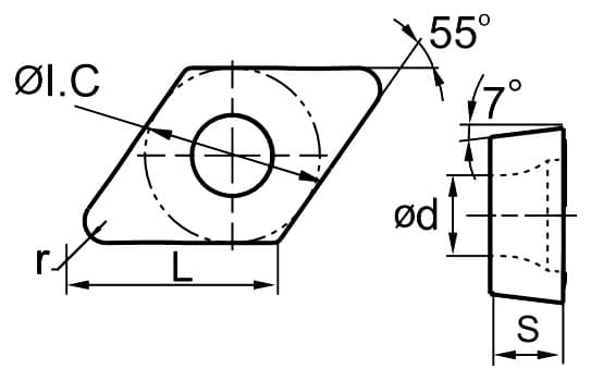 Изображение товара DCGT11T304F-1 YCD421, Пластина ZCC-CT 2