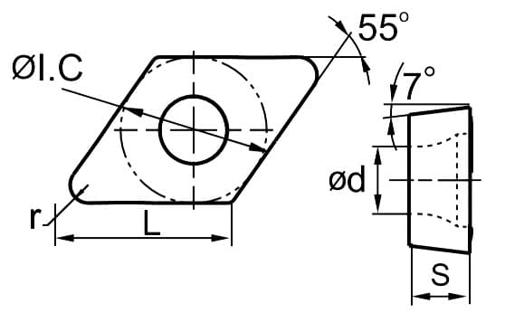 Изображение товара DCMT11T304-HF YBC252, Пластина ZCC-CT 2