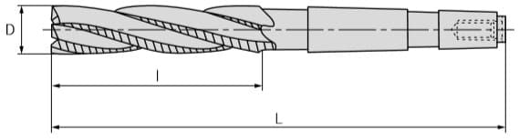 Изображение товара Фреза концевая кх  ф 50.0х 75х261 8-п HSSCo8 КМ5 G52-8FS-5000-MT черновые DIN 845 АКСИС 2