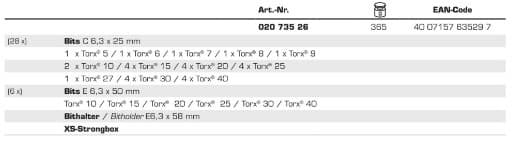 Изображение товара Набор бит TORX 35 шт в кейсе серия Industrial Felo 02073526 2