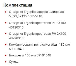 Изображение товара Набор отверток Ergonic SL, PH, PZ с бокорезами и пассатижами в сумке Felo 40090504 2