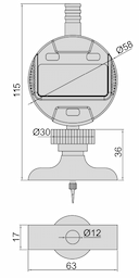 Изображение товара Глубиномер ГЦ-300 0.01мм/0.0005" основание  63х17мм 2