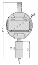 Изображение товара Глубиномер ГЦ- 12.7 0.001мм/0.0005" основание ф16мм 2