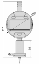 Изображение товара DIGITAL DEPTH GAGE (base Φ25mm) 2