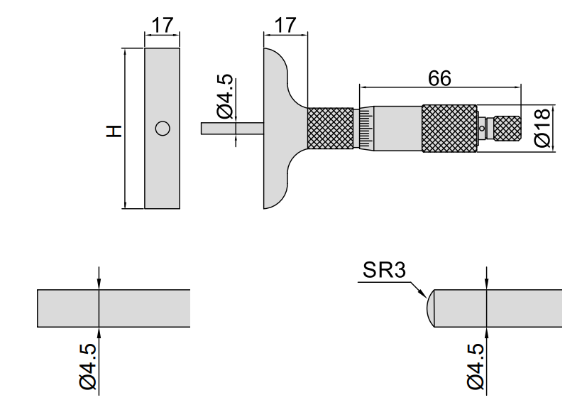 Изображение товара DEPTH MICROMETER (spherical end) 2