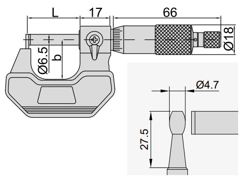 Изображение товара CYLINDRICAL ANVIL TUBE MICROMETER 2