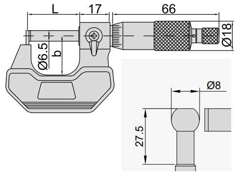 Изображение товара CYLINDRICAL ANVIL TUBE MICROMETER 2