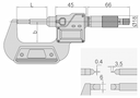 Изображение товара Микрометр с лезвийными губками цифр диап  25- 50мм/1-2" дел 0.001мм/0.00005" невращ микровинт 2