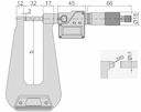 Изображение товара Микрометр МЛЦ- 25 диап 0-25мм/0-1" дел 0.001мм/0.00005" глубина рамки 155мм 2