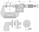 Изображение товара Микрометр МЗЦ- 75 диап 50- 75мм/2-3" дел 0.001мм/0.00005" невращ микровинт 2