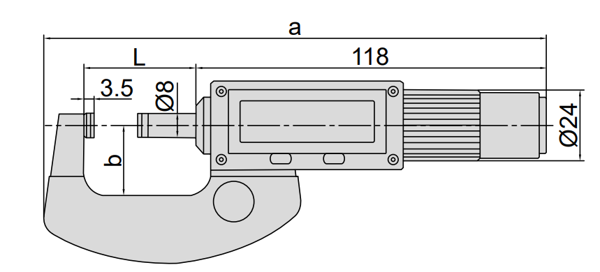 Изображение товара HIGH PRECISION NON-ROTATING SPINDLE DIGITAL MICROMETER (setting standard is not included), INSIZEPLUS 2