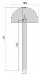 Изображение товара Угломер  0-180° ( 94х154 деление 1° погрешность ±0.5°) 2