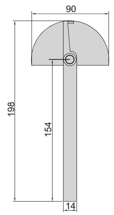 Изображение товара Угломер  0-180° ( 94х154 деление 1° погрешность ±0.5°) 2