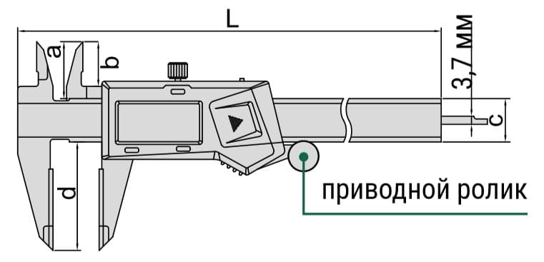 Изображение товара Штангенциркуль Шцц- 150 (0.01мм/0.0005") вылет губок  40мм с керамическими губками с вспом роликом 2