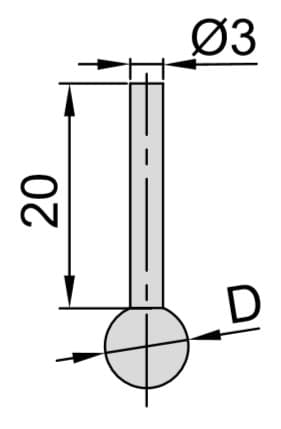 Изображение товара Наконечники для штангенциркуля шариковые ф3/16” 2