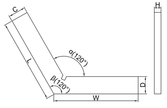 Изображение товара Угольник поверочный УП- 200 120° (200х200мм) 2