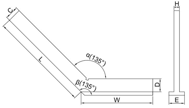 Изображение товара Угольник поверочный УП- 150 135° (150х100мм) 2