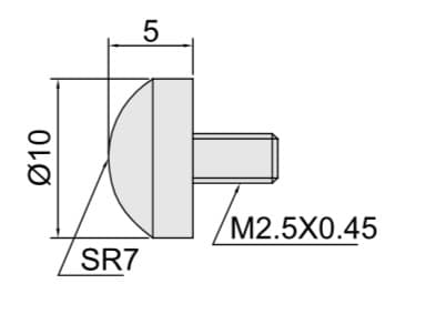 Изображение товара Наконечник для индикатора часового типа сферический стальной 2