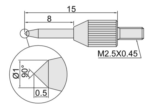 Изображение товара Наконечник для индикатора часового типа конический стальной 2