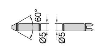 Изображение товара Наконечник для измерения внутренней винтовой резьбы (0.4-0.5мм/64-48TPI, M60°) 2