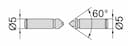 Изображение товара Наконечник для измерения резьбы ( 8-5TPI/3.0-3.5мм, M60°) 2