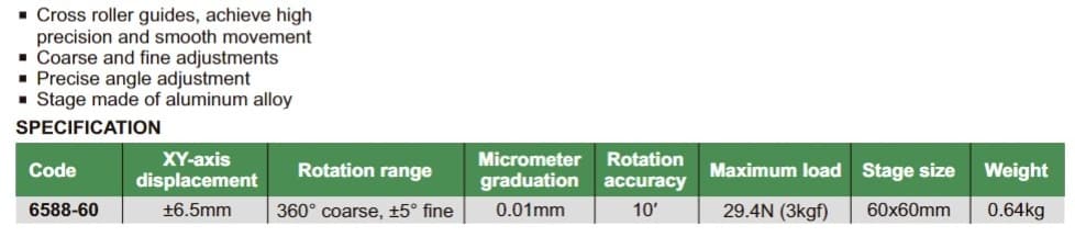 Изображение товара XY-AXIS ROTARY STAGE 3