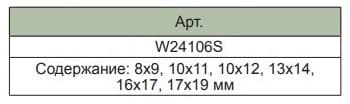 Изображение товара W24106S Набор ключей гаечных разрезных в сумке, 8-19 мм, 6 предметов Jonnesway 2