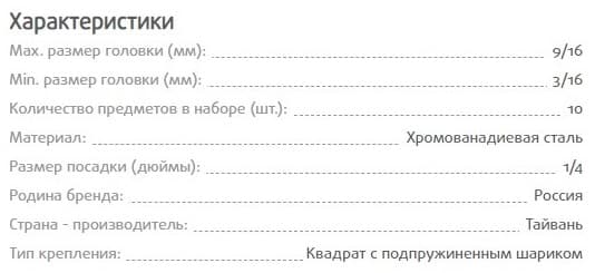 Изображение товара 914910 Набор головок торцевых глубоких 12-гранных 1/4"DR на держателе, SAE 3/16"--9/16", 10 предметов Ombra 2