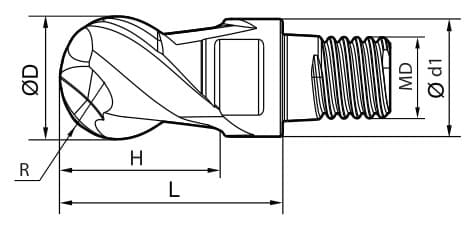 Изображение товара Q08-PM-2B-D12.0 KMG405, Фрезерная головка ZCC-CT 2